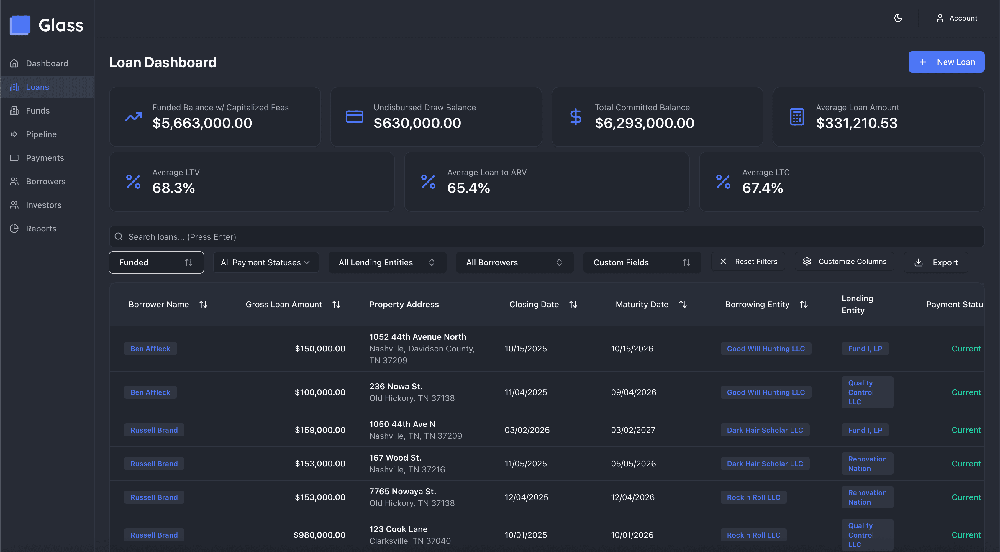 Glass Loans Software Demo
